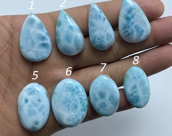 Larimar Cabochon av högsta kvalitet, naturlig blå larimar, lösa ädelstenar Larimar Cabs, Dominikanska republiken ädelsten himmelsblå larimar för smycken