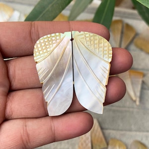 Beautiful Mother of Pearl Carving Pairs, Mother of Pearl Gemstone, Jewelry Making Handmade Cabochon Wholesale Matching Pair Pearl Gemstone