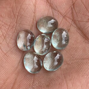 6 Pcs Lot Top Quality aqua Aquamarine Cabochons, Stone Size 9X11 MM, Natural Aquamarine, Aquamarine Gemstone, Cabochon Gemstone