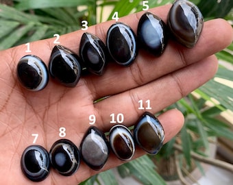 100% Natural Eye Black Sulemani Aqeeq Agate Gemstone, Sulemani Aqeeq Agate Cabochon, Eye Sulemani Aqeeq Smooth Polished, Making For Jewelry
