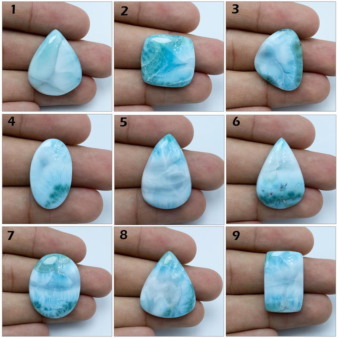 Amazing Quality Beautiful Blue Color Larimar Cabochon Gemstone ...