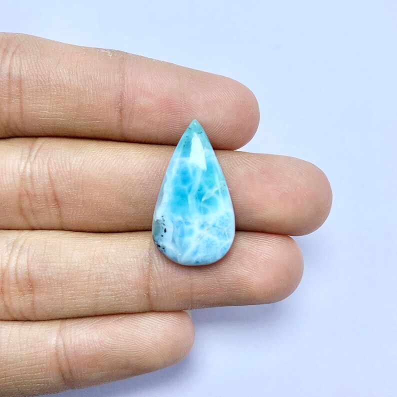 Natural Larimar Cabochon Gemstone, Blue Larimar Loose Gemstone, Handmade Cabochon Palam Flat Back Gemstone, Use For Making Jewelry 23x13x4 MM 2.75 GM