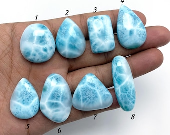Blue Larimar Cabochon Gemstone, Handmade Jewelry Stone