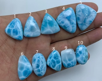 Natural Blue Larimar Cabochon, Dominican Gemstone