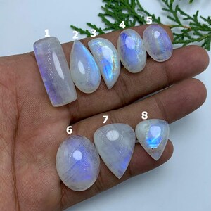 Natural Blue Fire Moonstone Cabochon, Rainbow Moonstone Cabochon, Mix Shape Cabs, Loose Gemstone Cabochon, Moonstone Cabochon For Jewelry