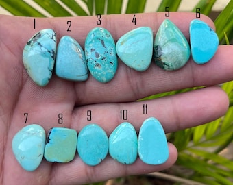 Natural Blue Tibetan Turquoise Cabochon , Tiny Flat Back Cabochons, Mix Shape Blue Turquoise Making Jewellry,