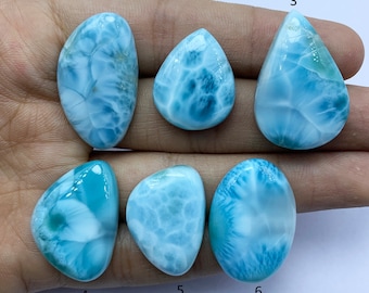 Cabochon en larimar de qualité supérieure AAA+++, cabochons en larimar de pierres précieuses, incroyable cabochon en larimar bleu, larimar de République dominicaine, fabrication de bijoux