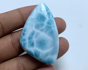 AAA+++ Top Quality Big Cabochon Larimar, Fancy Shape Larimar Cabochon Gemstone, Dominican Republic, Natural Blue Larimar Cabochon Gemstone