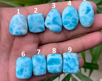 Exclusive Beautiful Larimar Gemstone, Natural Larimar Blue Color Handmade Gemstone Cabochon, Dominican Larimar, Smooth Cabochon Gemstone