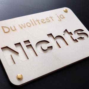 Geldgeschenkkarte für Geld- oder Gutscheine | Holzkarte für Geldgeschenke | für Nichts
