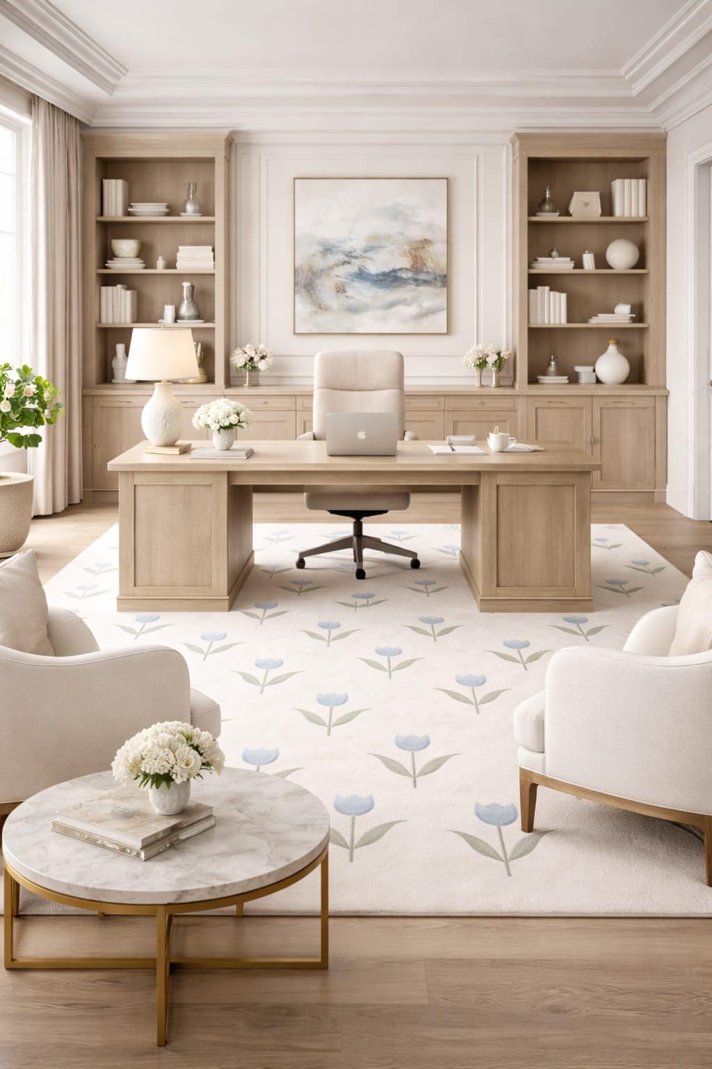 Executive Area Rugs Hand-tufted Wool Area Rug | Modern Floral Design - Etsy