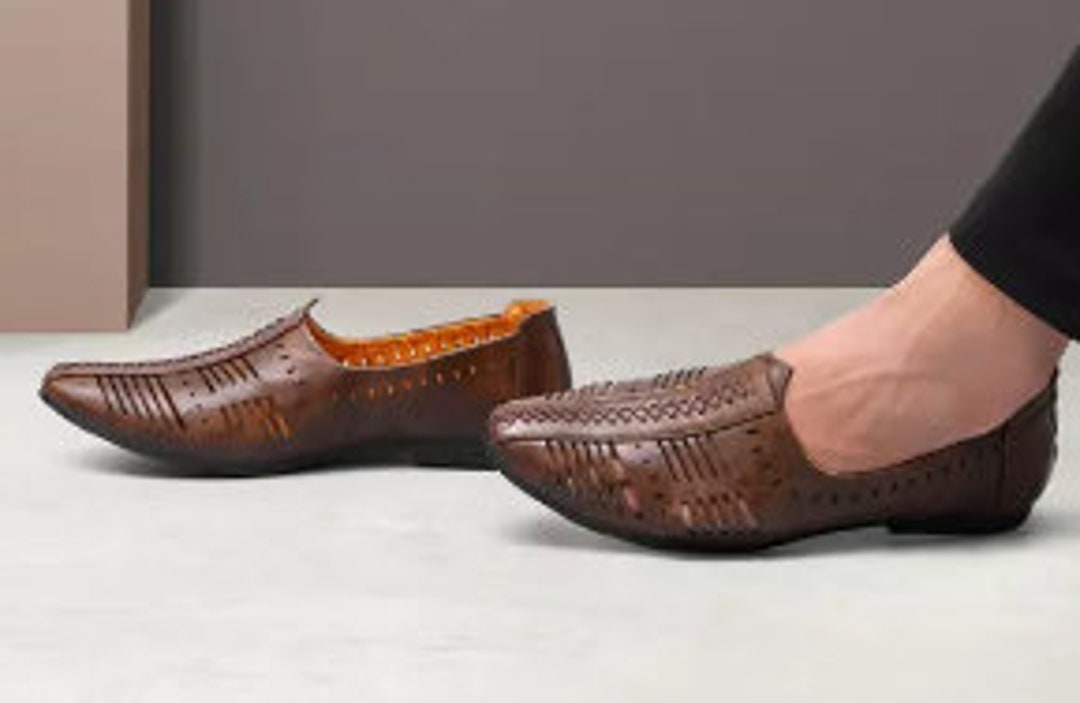 Jaipuri Juti Punjabi Jutti For Men s Tan Wedding Sherwani Juttis 