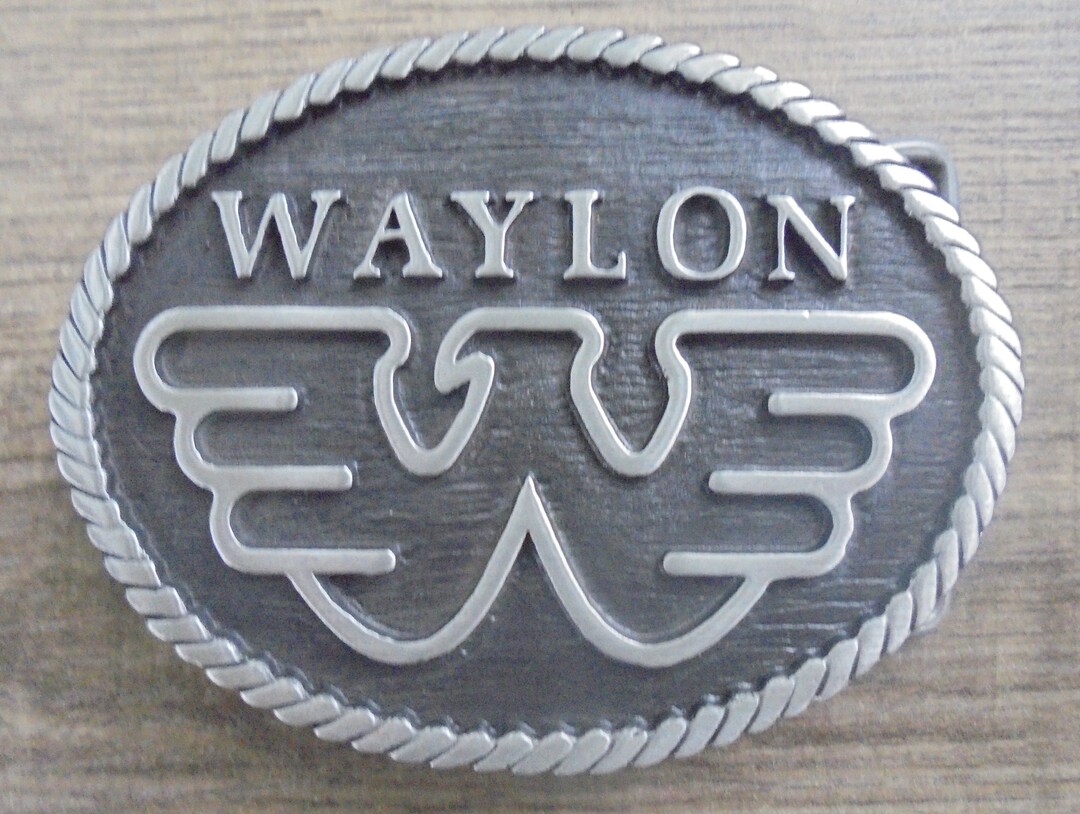 Waylon Jennings flying W Belt Buckle Solid Metal Oxidized Black Etsy