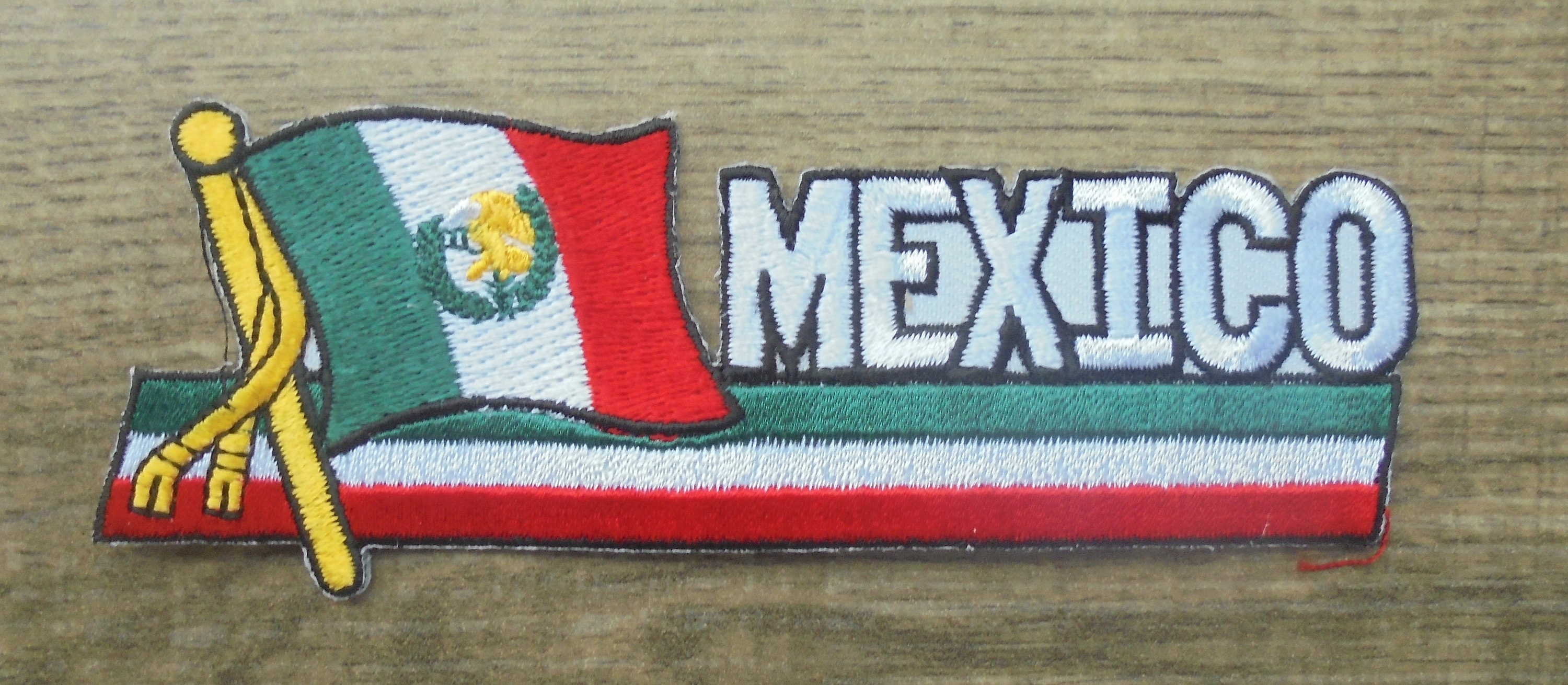 Set of 2 Mexico Flag Iron on Screen Print Transfers for Fabrics