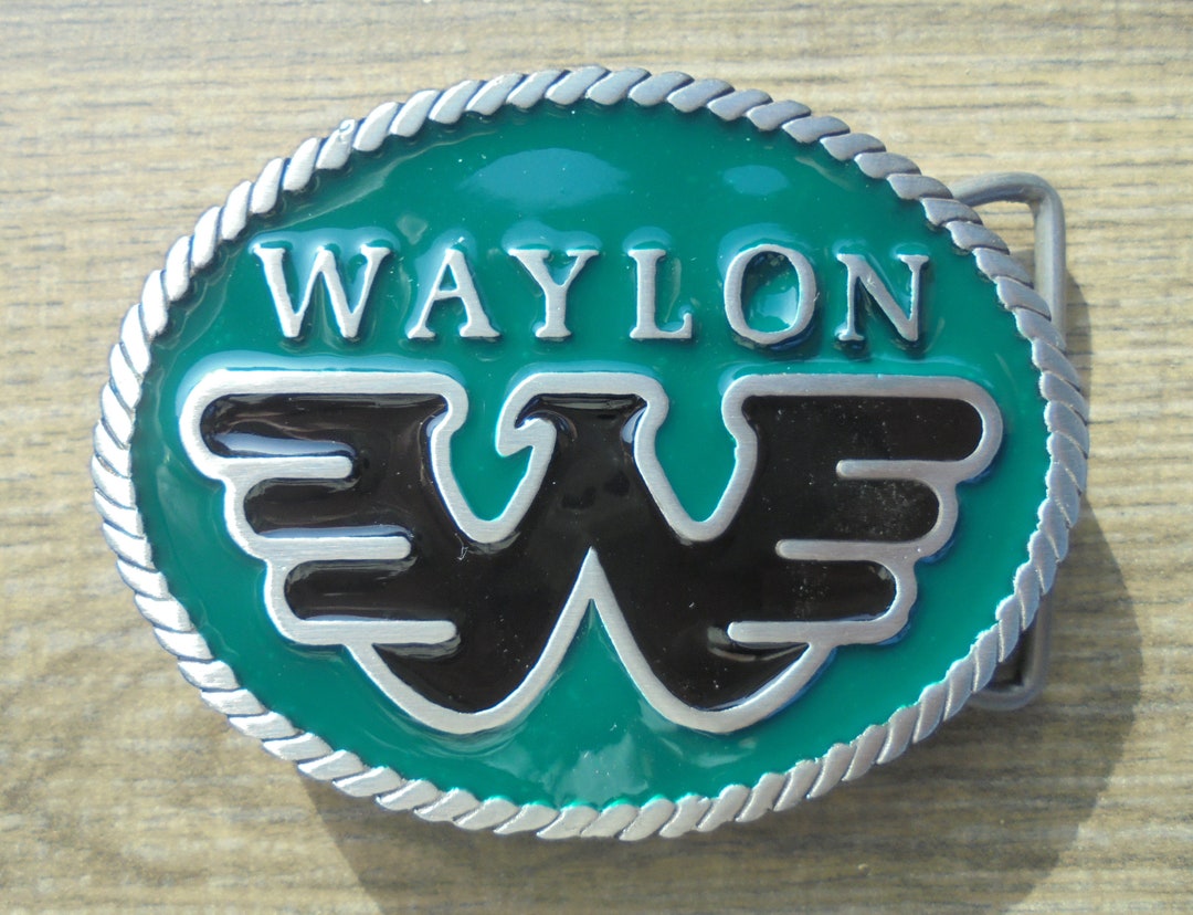 Waylon Jennings flying W Belt Buckle Solid Dark Etsy