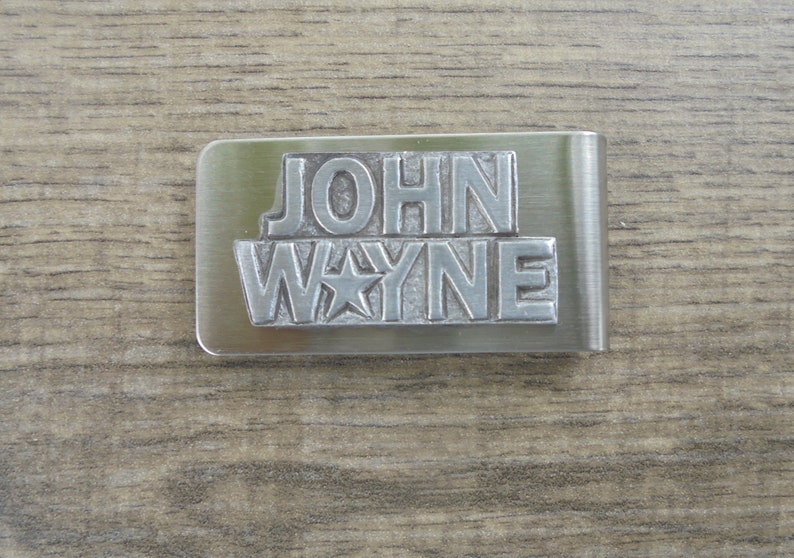 John Wayne Logo Pewter Color Money Clip-new - Etsy