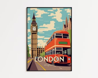 Quadro decorativo de Londres | Pôster de viagem do Big Ben | Impressão da cidade do Reino Unido | Presente de decoração para viajantes
