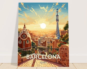 Barcelona Print Download | Spain Printable Wall Art | Travel Poster Digital File