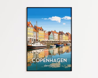 DENMARK COPENHAGEN Location Travel Framed Prints POSTER For Home Décor – Matte Paper Poster