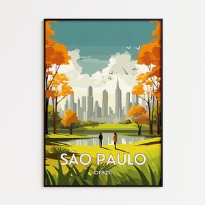 Inramade tryckta posters med platsresor i Brasilien, São Paulo, för heminredning – Poster i matt papper