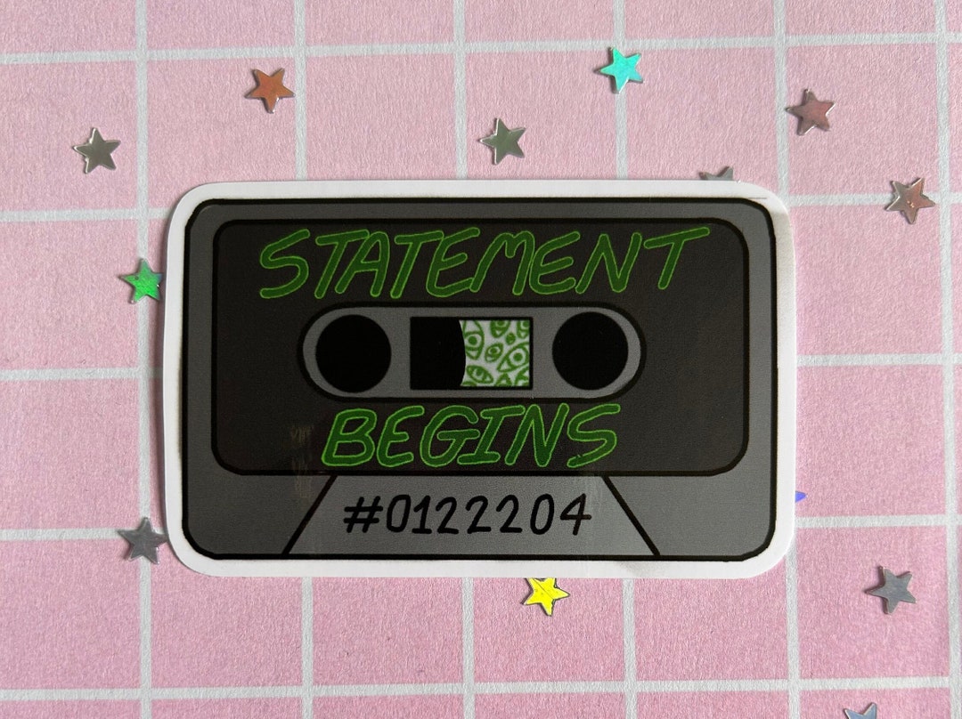 Statement Begins Sticker, Horror Tape Recorder Vinyl Sticker - Etsy