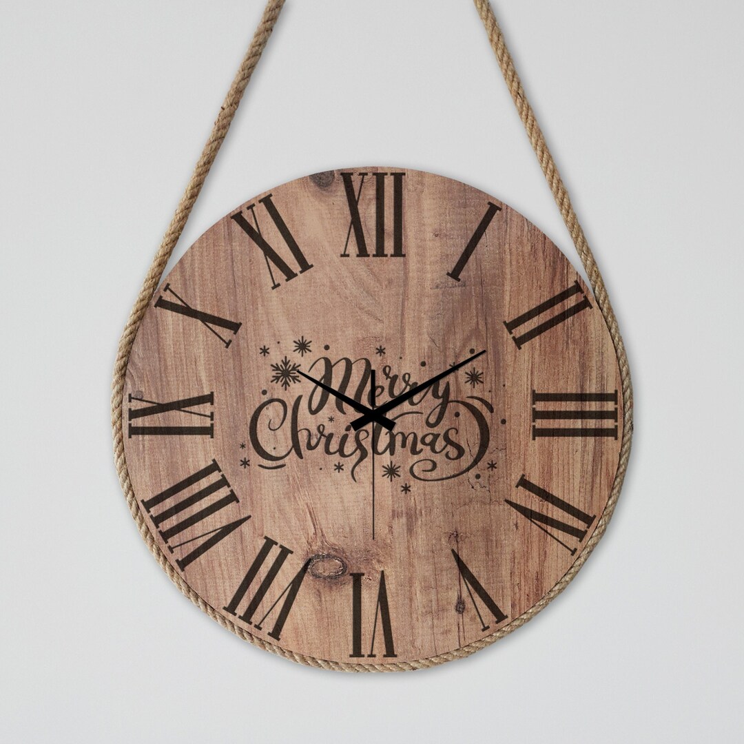 Christmas Wall Clock Christmas Decor Christmas Gift Custom Etsy