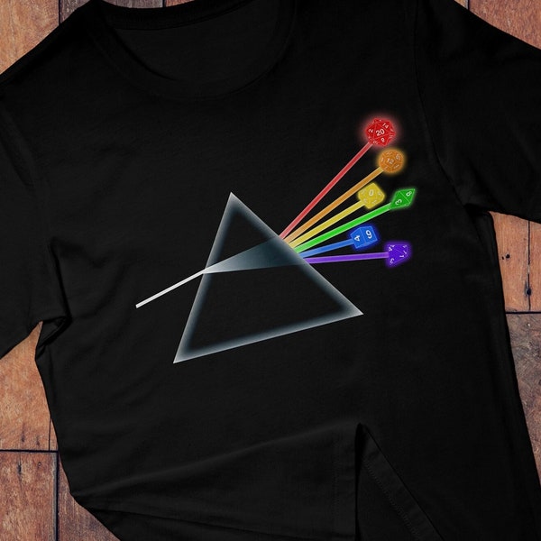 Dungeons & Dragons Pink Floyd Dice T-shirt | Dark Side of the Moon DnD Shirt | Unisex RPG Tee