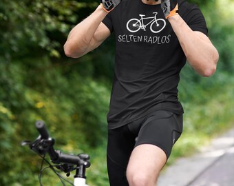 Selten Radlos Bicycle T-Shirt | Funny German Cycling Pun Shirt | Gift for Cyclists and Bike Riders | Unisex Cotton Tee