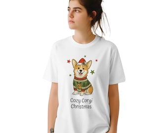 Cozy Corgi Christmas T-Shirt | Ugly Sweater Dog Lover Gift | Festive Holiday Tee
