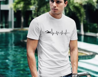 Swimmer Heartbeat Pulse T-Shirt | Passionate Swim Life Tee | Unique Gift for Swimmers