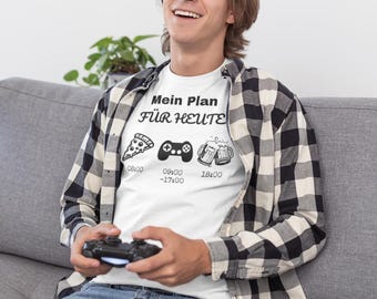 My Plan for Today T-Shirt | Pizza Gaming Beer Lover Tee | Funny Weekend Lounge Wear | Gamer Gift Idea Unisex