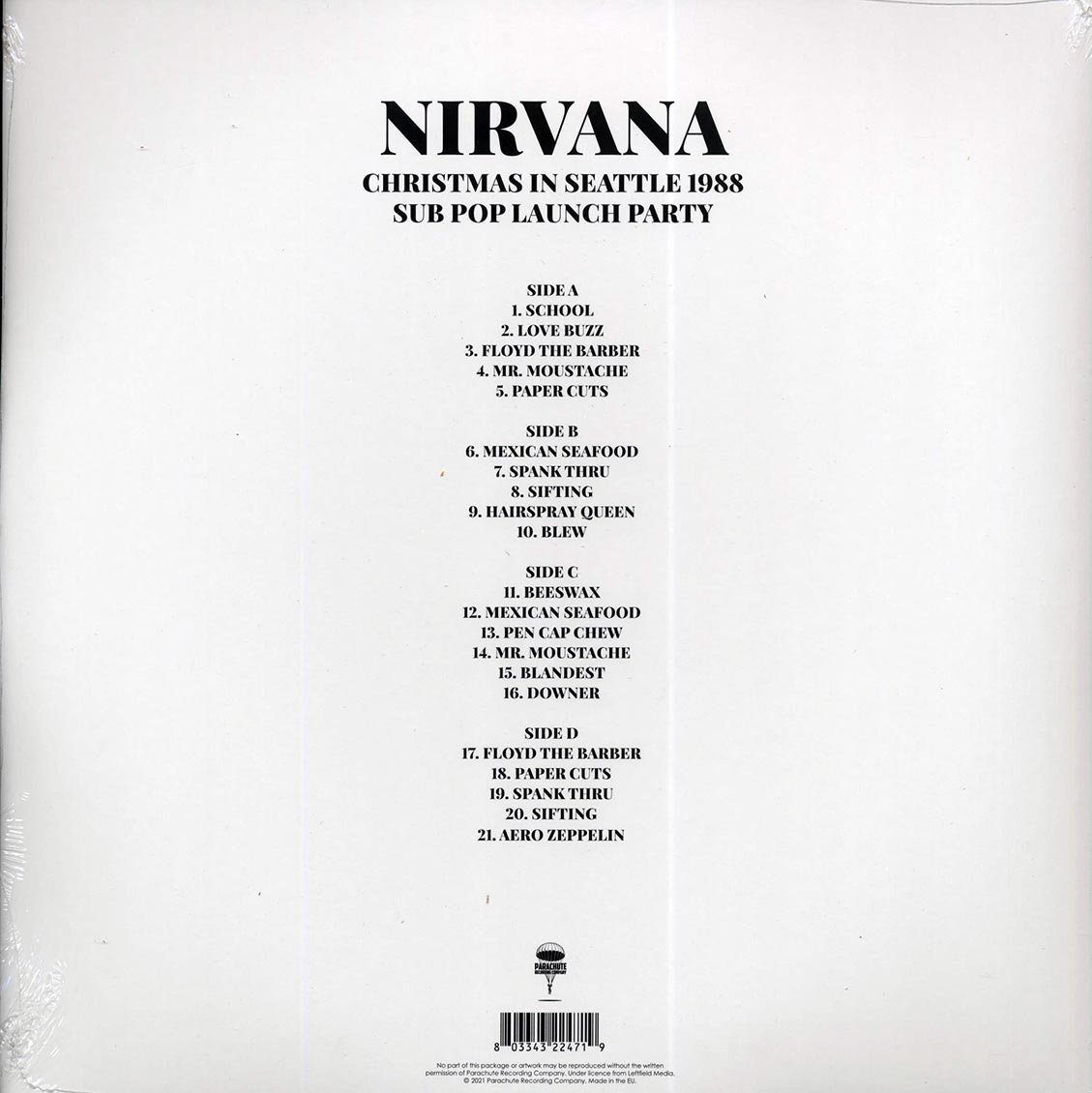 Nirvana - Christmas in Seattle 1988: Sub Pop Launch Party / 2xlp