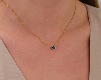 14K Birthstone Necklace, Handmade Birthstone Jewelry, Anniversary Gift, Birthday Gift,  Mother Necklace, Mother's Day Gift For Grandma