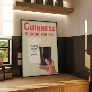Retro &#39;Guinness is good for you&#39; Poster Print | Bar & Kitchen Art