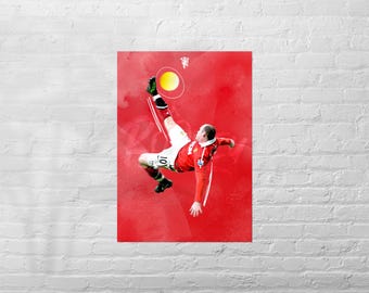 Tableau Toile Encadré Wayne Rooney - Impression Rovesciata, 76x50 Cm, Profondeur 18 Mm, Fabrication Britannique