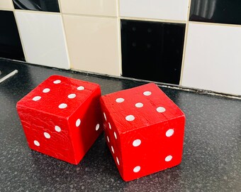 Large wooden dice 100mm x 100mm (4”x4”) oversized