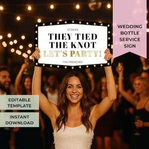 Wedding Bottle Service Sign Template, Customizable VIP Marquee Reception Sign, Editable Reception Decor for Weddings, Wedding Entrance B101
