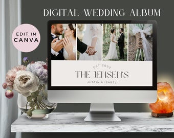 Álbum de boda digital Canva, plantilla editable de álbum de fotolibro de boda, boda de álbum de fotos, descarga instantánea - RP001