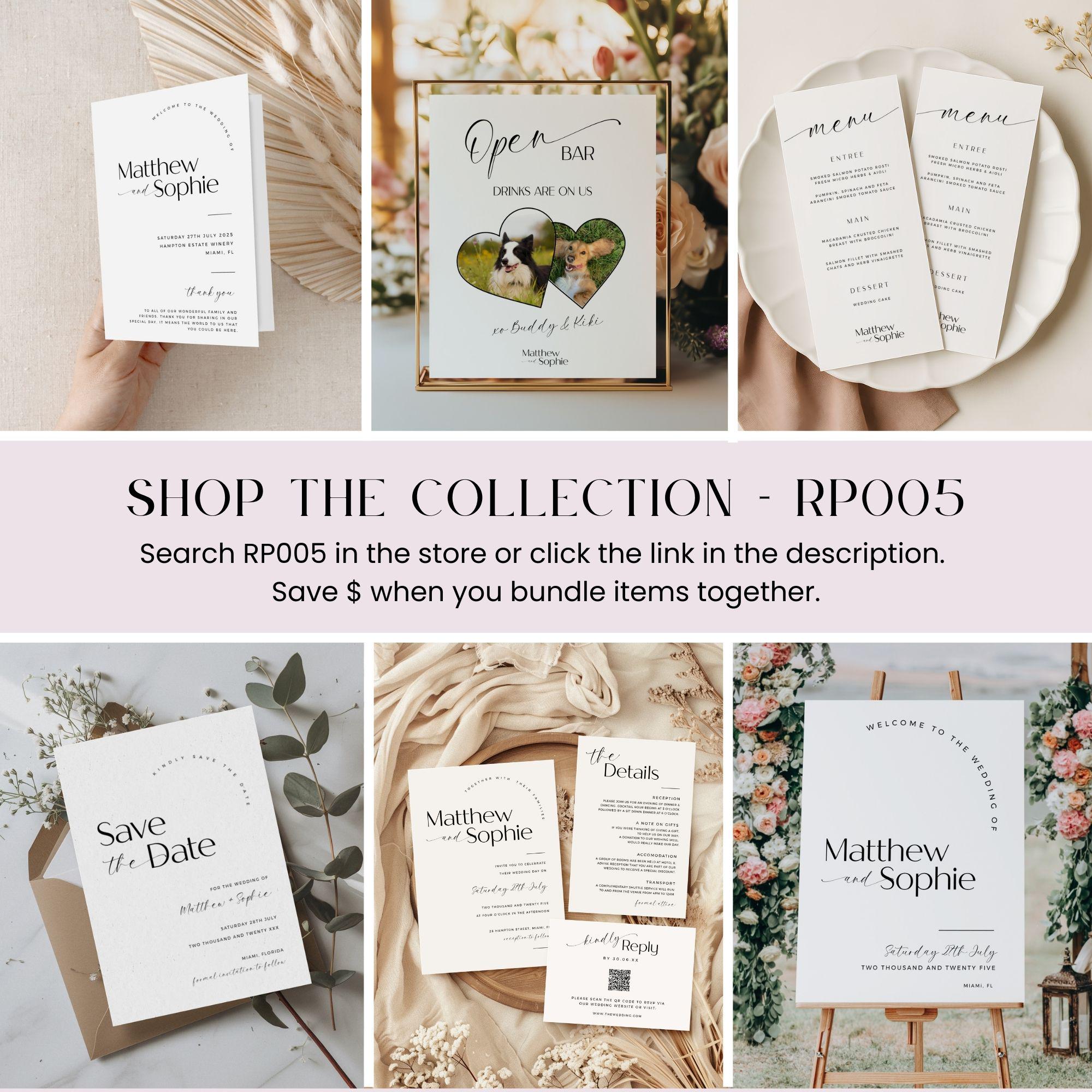Wedding Program With QR Code, QR Code Wedding Program Sign, Digital ...