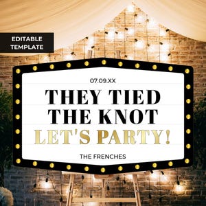 Wedding Bottle Service Sign Template, Customizable Marquee VIP Reception Sign, Editable Reception Decor for Weddings, Wedding Entrance B101