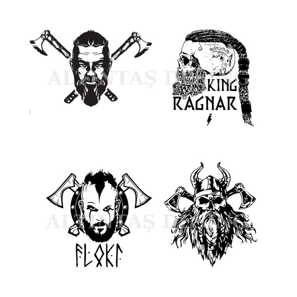 Vikings ragnar lothbrok Images Bundle Collection SVG PNG EPS Dfx - File For Cricut, Silhouette, Cut Files, Vector, Digital File