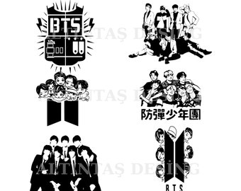 Paquete SVG de BTS, PNG de BTS, archivos SVG de KPop para Cricut, SVG de BT21, clipart de BTS, SVG de Stray Kids, descarga instantánea, archivos digitales