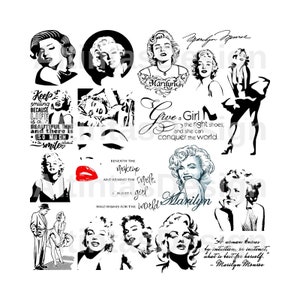 Marilyn Monroe - Svg File For Cricut - Actress Svg - Norma Jeane Baker - Digital Download - Svg Eps Dxf Pdf Png!