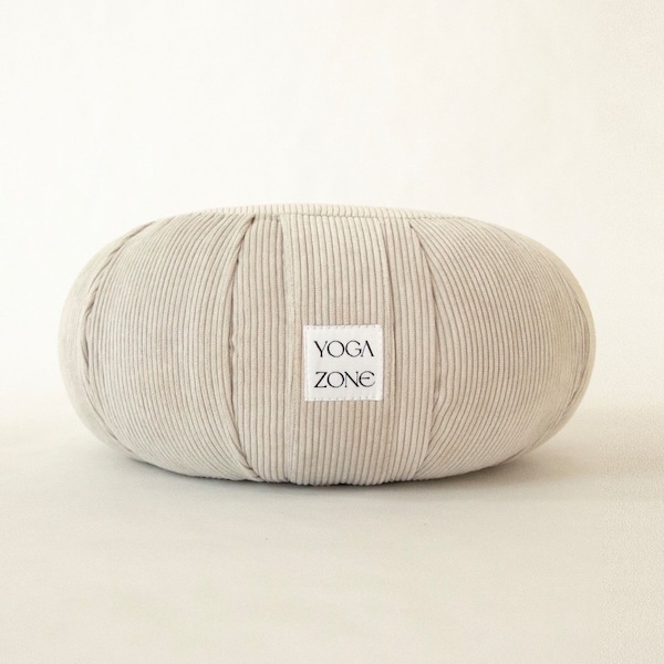 Coussin de méditation, coussin de méditation en velours côtelé, coussin de méditation blanc, accessoires de yoga bohèmes, accessoires de yoga conçus