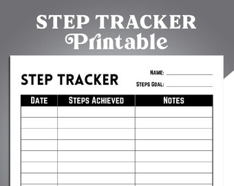 Simple Step Tracker Printable, Daily Walking Log, Health and Wellness Tracker, Step Log, Walking Journal, Exercise Log, Health & Fitness log