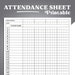 Attendance Sheet Template, Attendance Tracker Printable, Sunday School ...