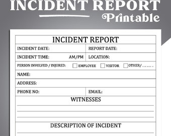 Incident Report Health And Safety, Incident Report Form, Business Report, Incident Log Sheet Report, Incident Reporting Template