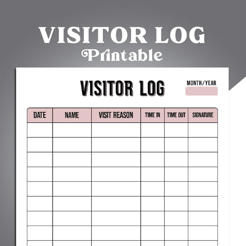 Key Log Template Etsy