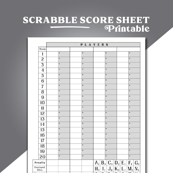 Scrabble Score Sheet: Scrabble Score Keeper For Record and Fun