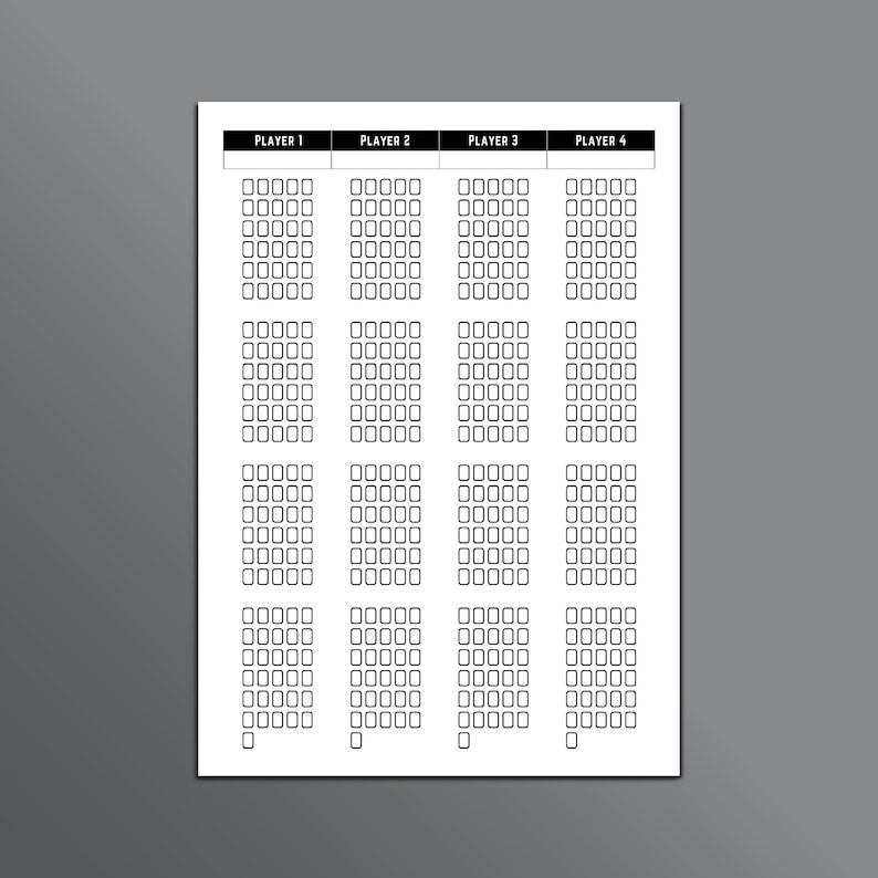 Cribbage Score Sheets, Cribbage Scoring, Cribbage Scoring Aid